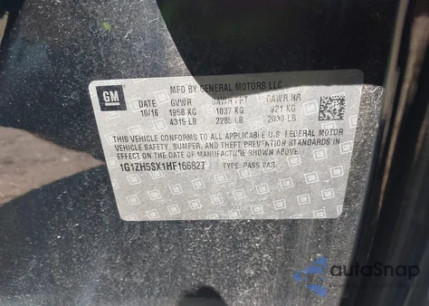 2017 Chevrolet Malibu Premier from USA, damaged, VIN 1G1ZH5SX1HF166827